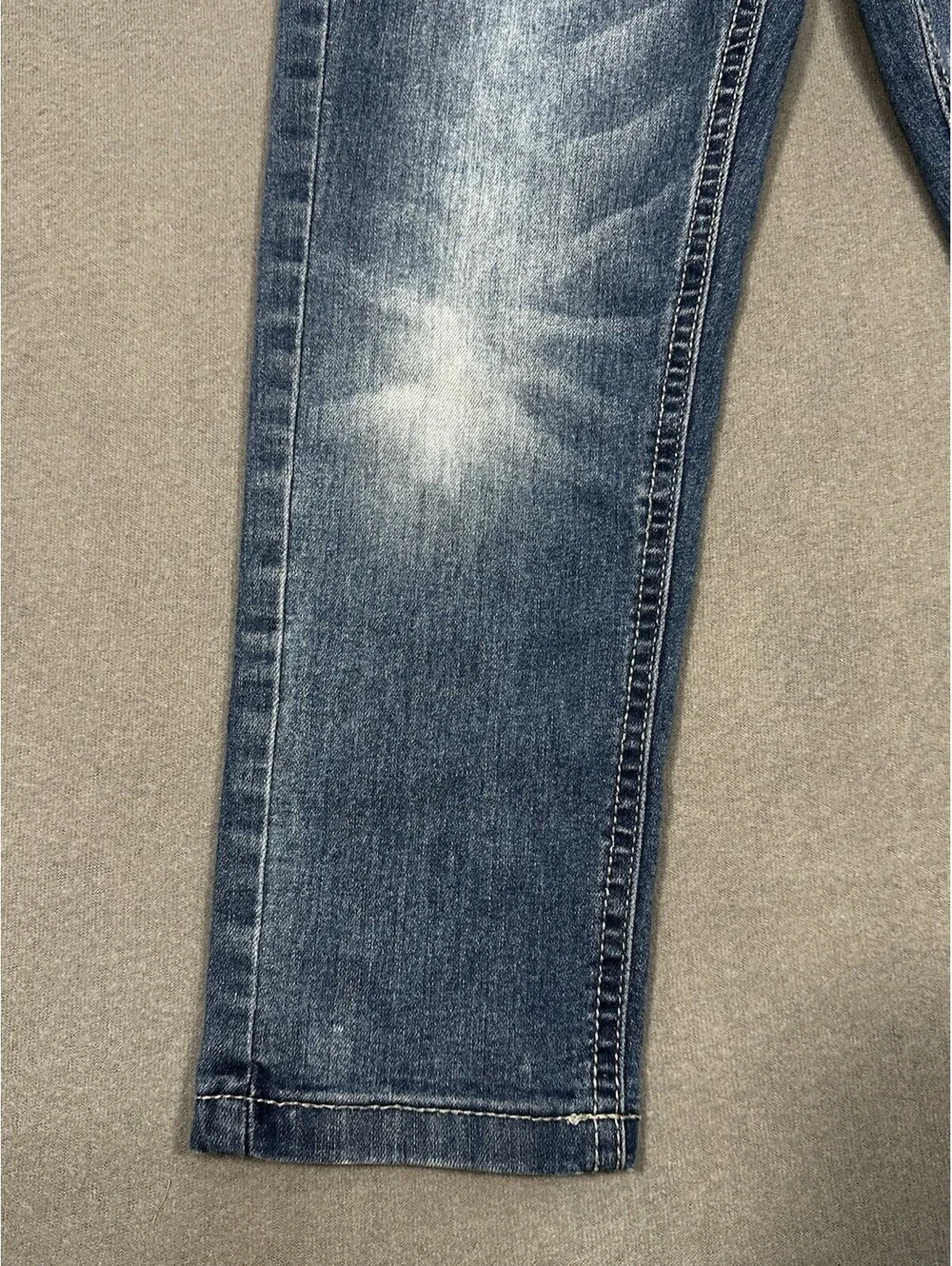 Lee Girls Skinny Fit 22x18 Straight Leg Jeans Size 6 Blue Stretch Denim